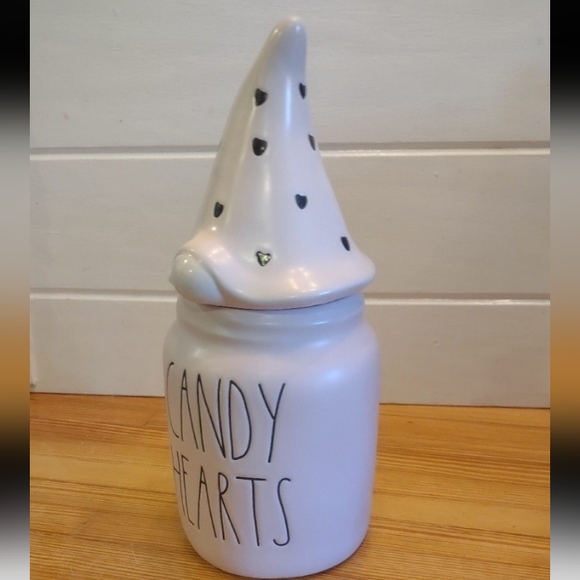 Rae Dunn gnome canister HTF pink with black hearts Rae Dunn - Picture 2 of 2
